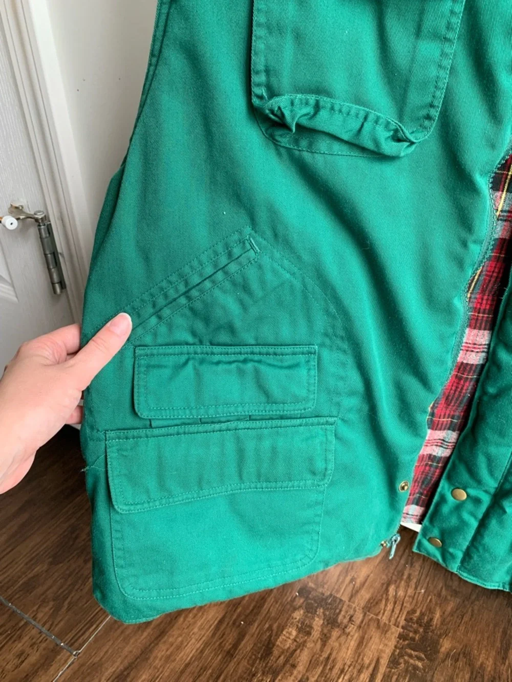 Southern classics 90s Utility Vest with Plaid Lining
